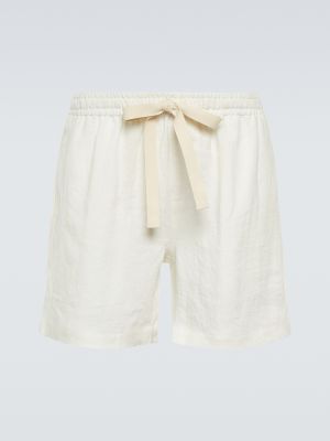 Lanene kratke hlače Commas bela