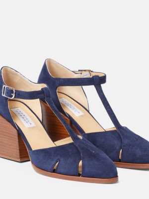 Велурени полуотворени обувки Gabriela Hearst синьо