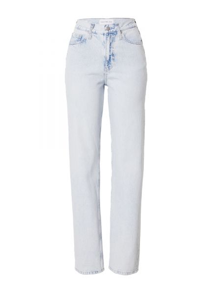 Ravne kavbojke Calvin Klein Jeans bela