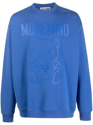 Sweatshirt aus baumwoll mit print Moschino blau