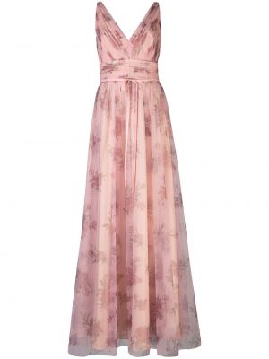 Tyll floral lang kjole Marchesa Notte Bridesmaids rosa