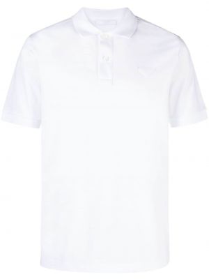 Памучна поло тениска Prada бяло