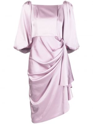 Копринена коктейлна рокля Bazza Alzouman виолетово