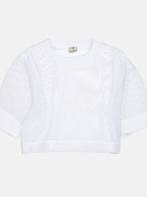 Tričko se síťovinou Fendi bílé