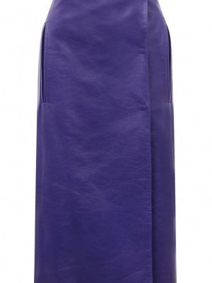 Кожаная юбка Prada Фиолетовая