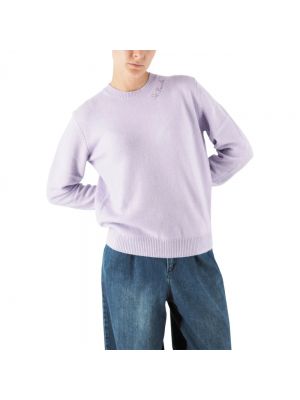 Jersey con bordado de tela jersey de cuello redondo Mc2 Saint Barth violeta