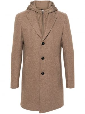 Kabát s kapucňou Boggi Milano hnedá
