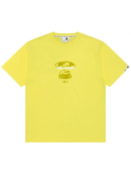 Βαμβακερή μπλούζα με σχέδιο Aape By *a Bathing Ape® κίτρινο