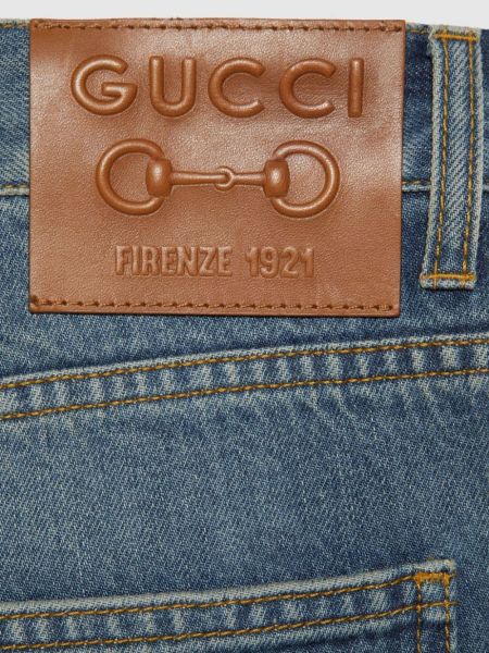 Jeans skinny di cotone Gucci blu