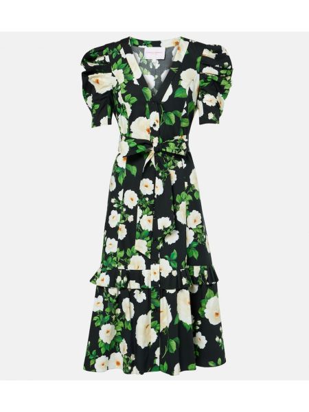 Floral bomull dress Carolina Herrera svart