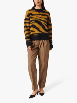 Шерстяной свитер с принтом с животным принтом Soaked In Luxury коричневый