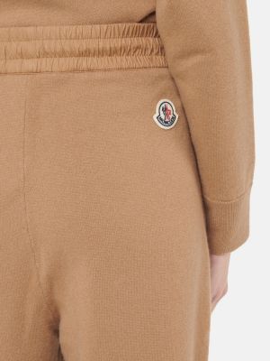 Pantaloni tuta di lana di cachemire Moncler beige