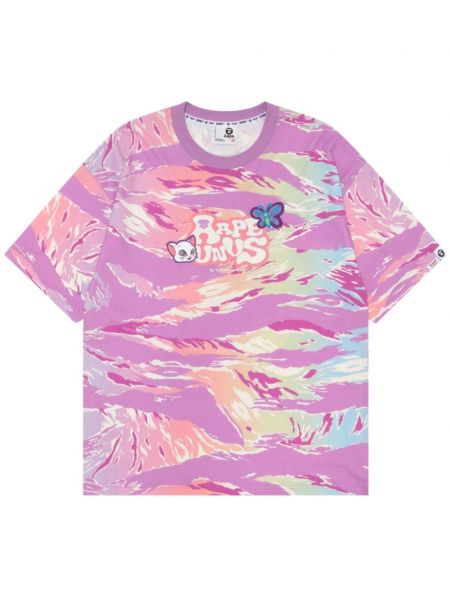 Βαμβακερή μπλούζα με σχέδιο παραλλαγής Aape By *a Bathing Ape® ροζ