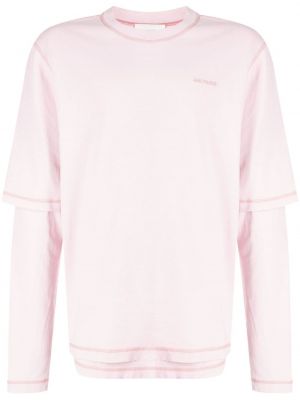 Kokvilnas t-krekls Ami Paris rozā