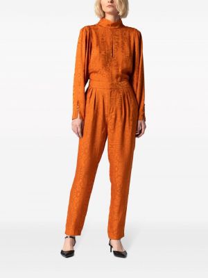Žakárové rovné kalhoty Equipment oranžové