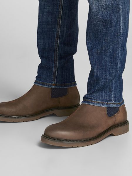 Кожаные ботинки челси Jack & Jones коричневые