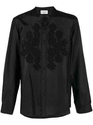 Jedwabna haftowana koszula Parosh czarna