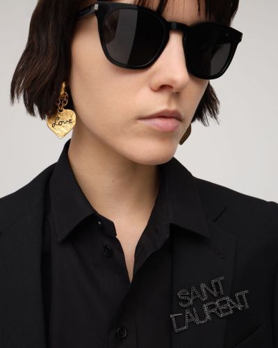 Okulary przeciwsłoneczne slim fit Saint Laurent czarne