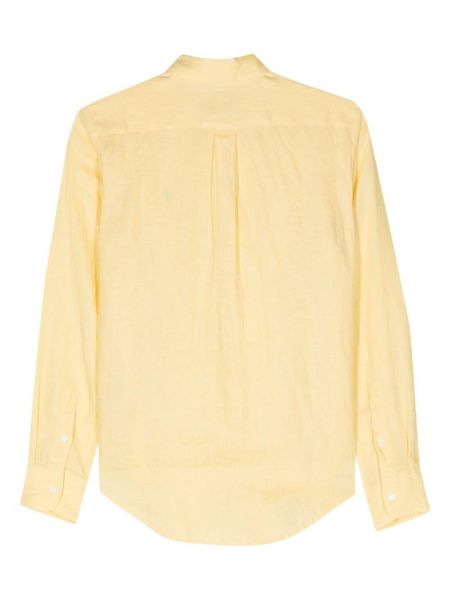 Lininis polo marškinėliai Polo Ralph Lauren geltona