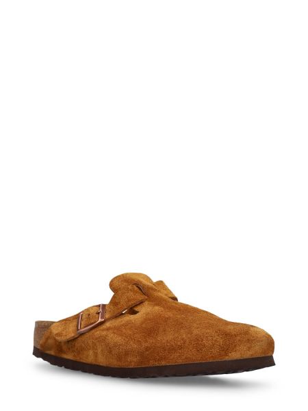 Pantofi loafer din piele de căprioară din piele Birkenstock maro
