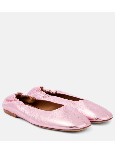 Skinn ballerinasko Dries Van Noten rosa