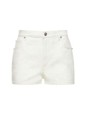 Szorty jeansowe z nadrukiem z wzorem paisley Etro białe