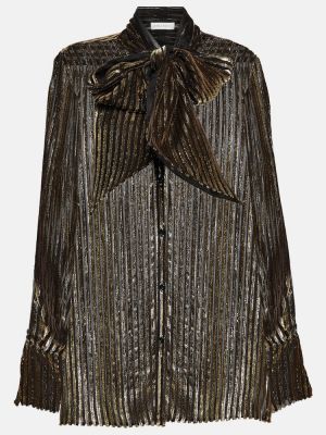 Bluză de catifea cu dungi Nina Ricci negru