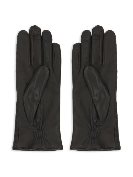 Kožené rukavice Bottega Veneta černé