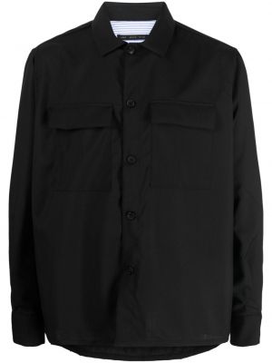 Vlnená košeľa Low Brand čierna