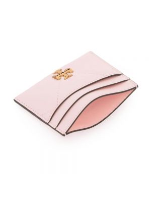 Pikowany portfel skórzany Tory Burch różowy