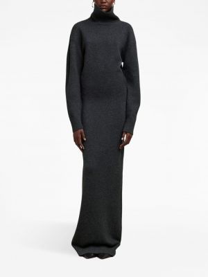 Pletené dlouhé šaty Ami Paris šedé