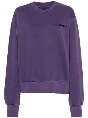 Medvilninis siuvinėtas džemperis Carhartt Wip violetinė
