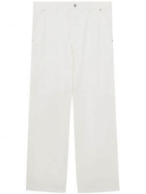 Bavlněné kalhoty relaxed fit Izzue bílé