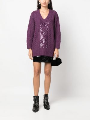 Džemperis ar fliteriem Pinko violets