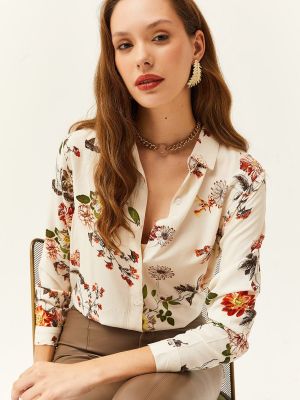 Pletena srajca iz viskoze s cvetličnim vzorcem Olalook