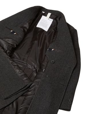 Μάλλινο μελανζέ παλτό χειμωνιάτικο Selected Homme μαύρο