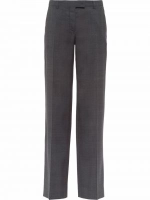 Kostkované vlněné kalhoty Miu Miu šedé