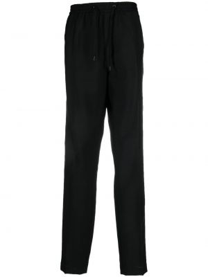 Pruhované rovné kalhoty Versace černé