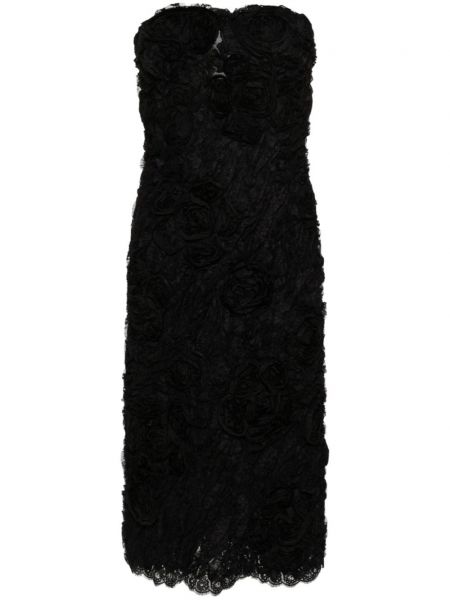 Midi obleka s čipko Ermanno Scervino črna