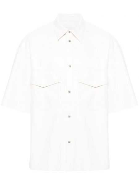 Δερμάτινο πουκάμισο Nanushka λευκό