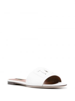 Sandales ar papēžiem ar zemiem papēžiem Dolce & Gabbana balts