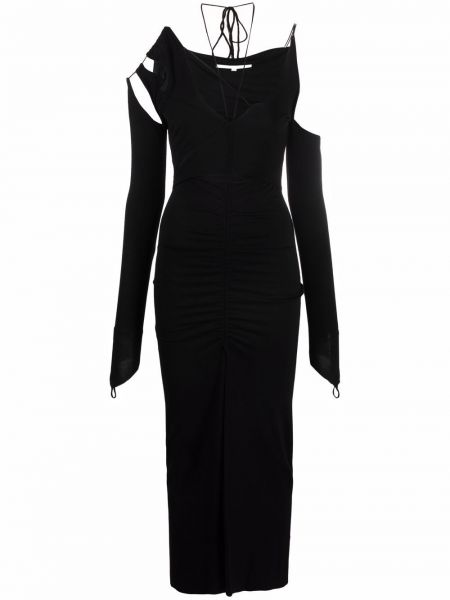 Přiléhavé dlouhé šaty Manuri černé