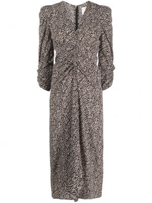 Midi obleka s potiskom z abstraktnimi vzorci Isabel Marant