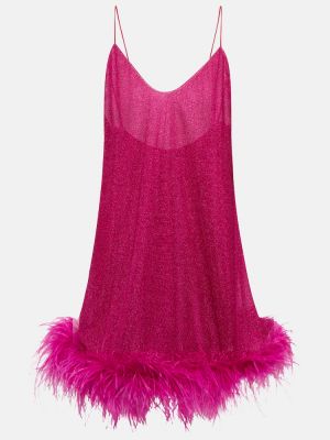 Kleid mit federn Oseree pink