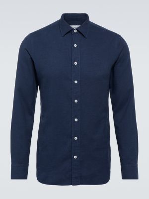 Bavlnená košeľa Lardini modrá