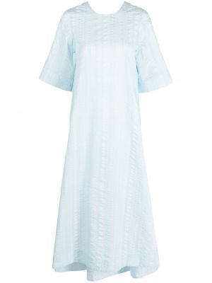 Kockované midi šaty Ganni modrá