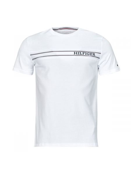 Koszulka w paski z krótkim rękawem Tommy Hilfiger biała
