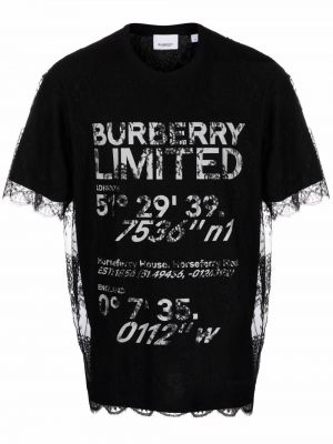 Camiseta de encaje Burberry negro