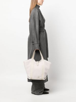 Fleece shopper handtasche Brunello Cucinelli weiß