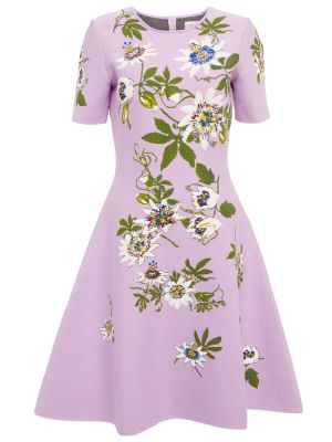 Obleka s cvetličnim vzorcem iz žakarda Oscar De La Renta